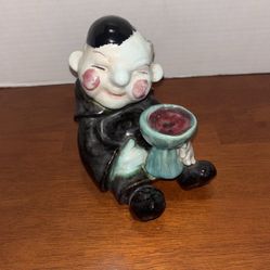 Early Walter Bosse MONK Faience Terracotta Art Pottery  Austria 1920s-1960s BR 6 1/2” x 6”