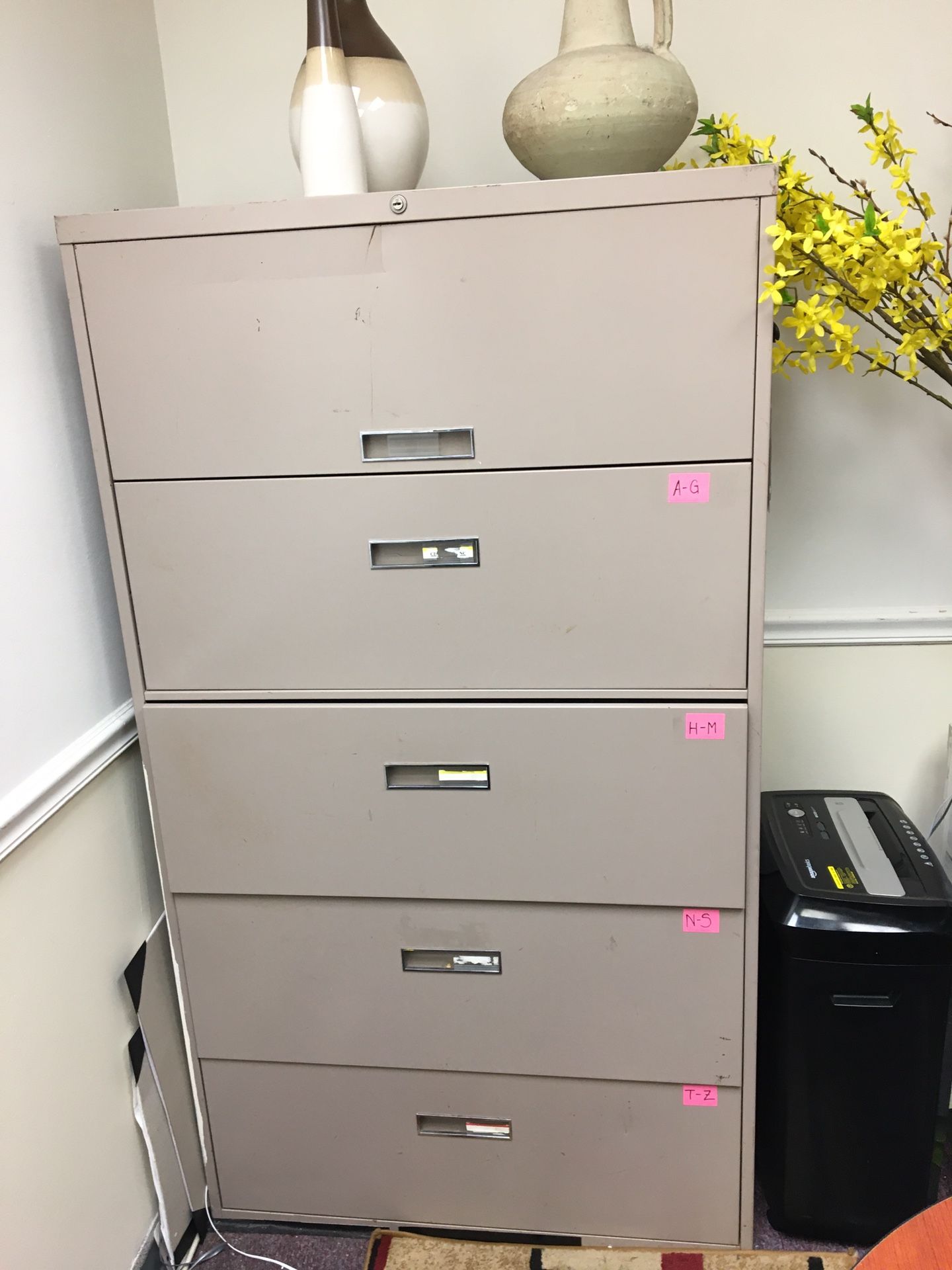 5 draw file cabinet