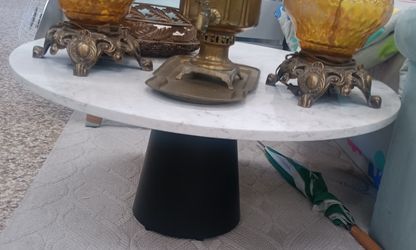 Vintage Mcm Postmodern Coffee Table Marble Top