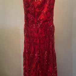 sparkly red dress