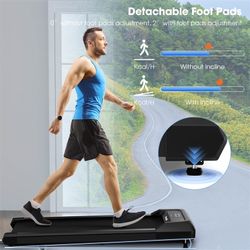 Walking Pad 2 in 1 Under Desk Treadmill 2.25 HP Portable Walking Jogging Machine 