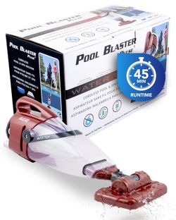 Pulse Cordless Pool Vacuum Rechargeable XL Debris Chamber 45 Pole 45 Min Runtime Red