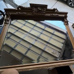 Antique Overmantle Mirror 19thC