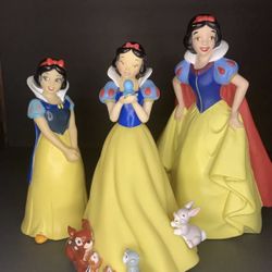 3 Vintage Disney Snow White and The Seven Dwarves Figurine Piggy Banks 1990s
