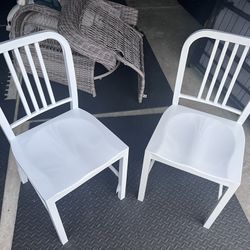 White Metal Chairs 