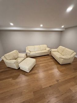 Genuine Leather 4-Piece Sofa Set