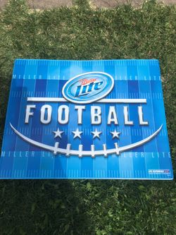 Miller lite football tin sign 24 inch x 30 inch man cave garage collectible