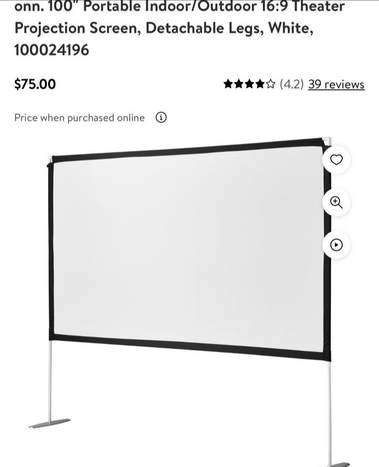 onn 100 inch projector screen