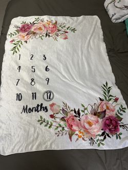 Baby Girl Grow Monthly Blanket