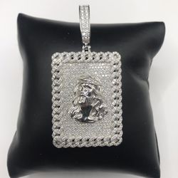 925 Sterling Silver 5.20CT MOISSANITE Jesus Men’s Pendant 