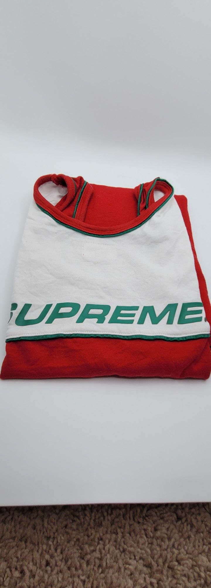 Supreme Red Piping Tank Top Size Large 