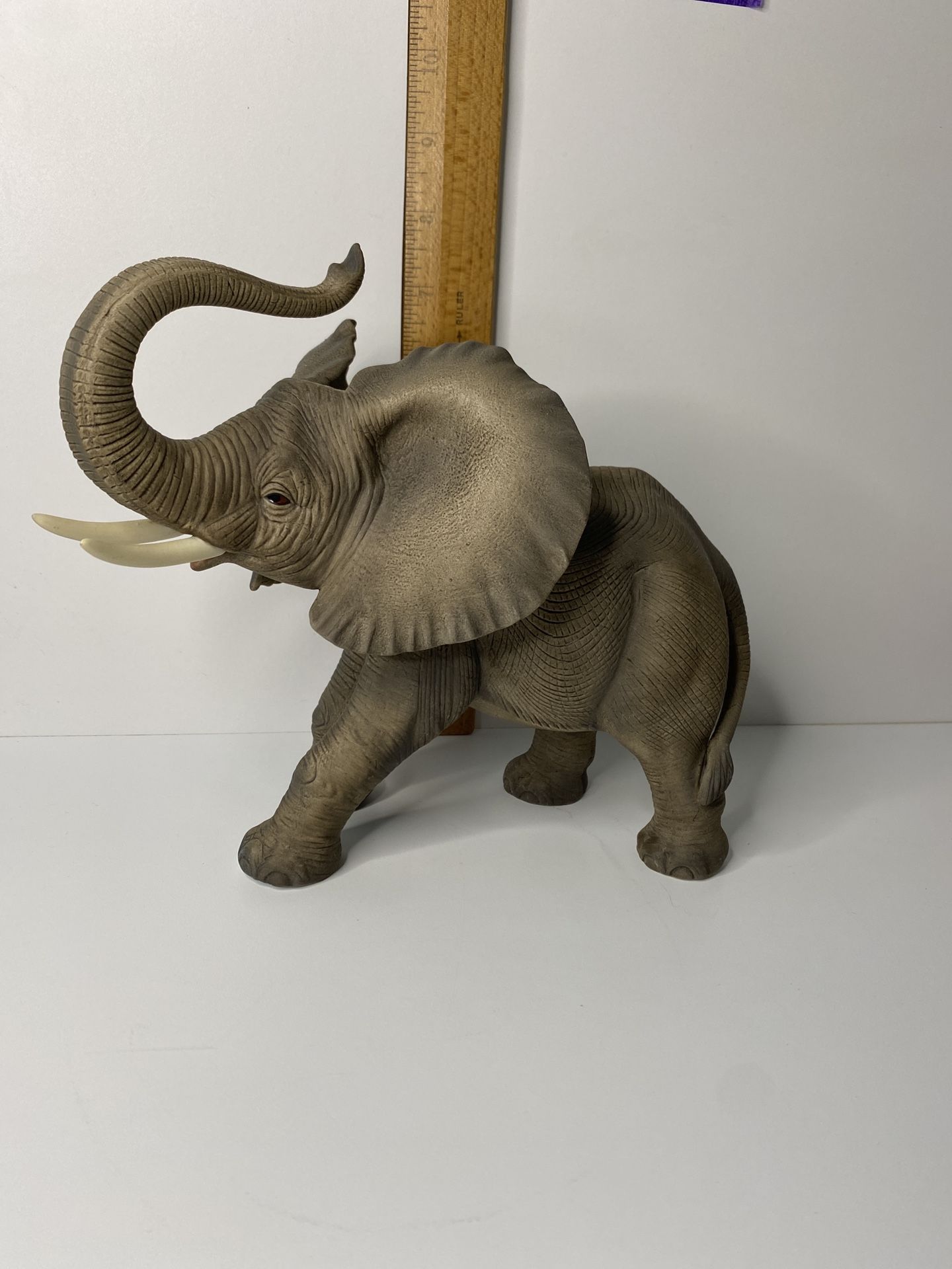 Vintage Porcelain Elephant Figurine, Andrea by Sadek, # 8513 Trunk Up