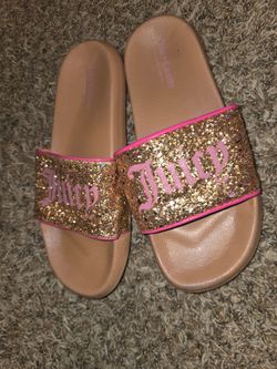Juicy Couture Pink Glitter Sandals kids size 4 / women sz 6