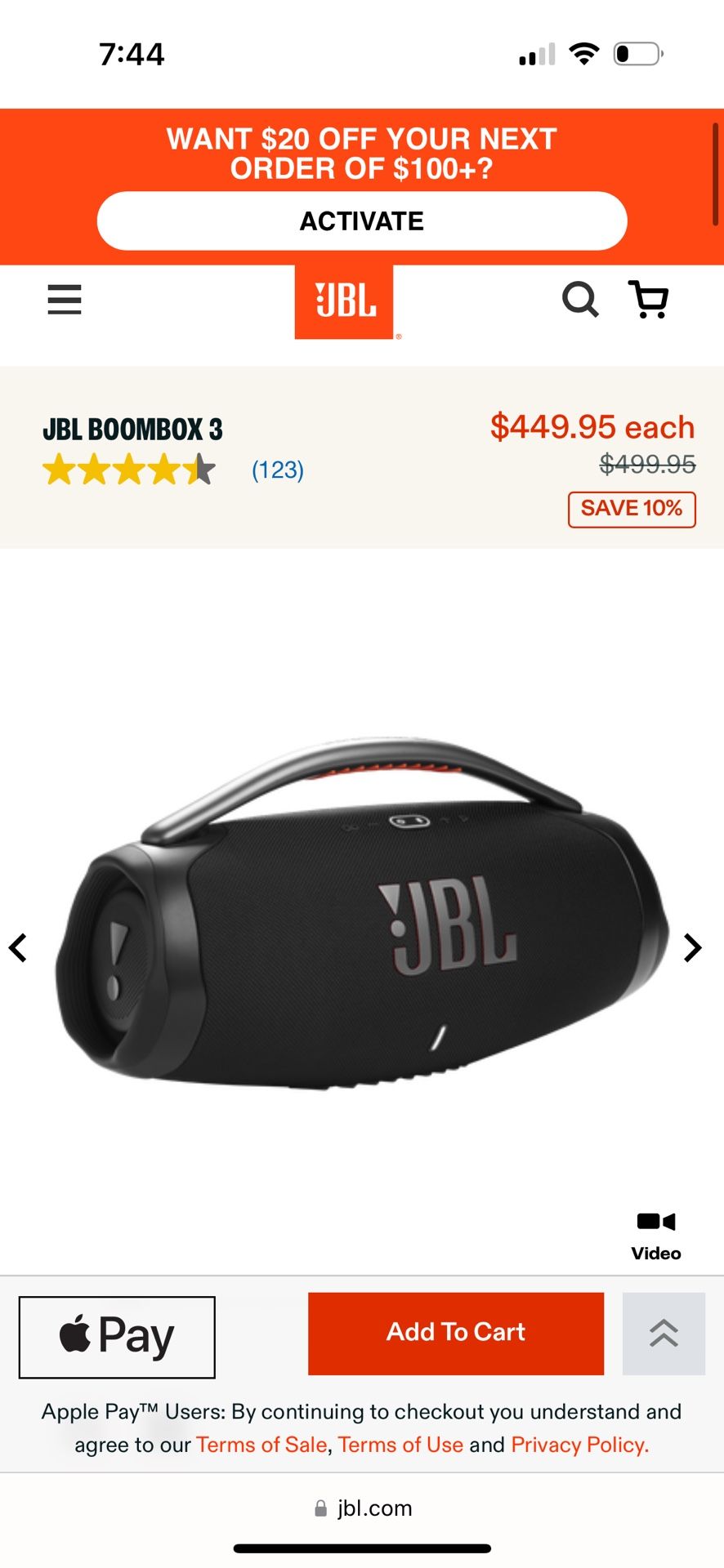 JBL boombox