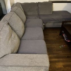 Gray Sectional With Sleeper And Chaise From Ashley Furniture 