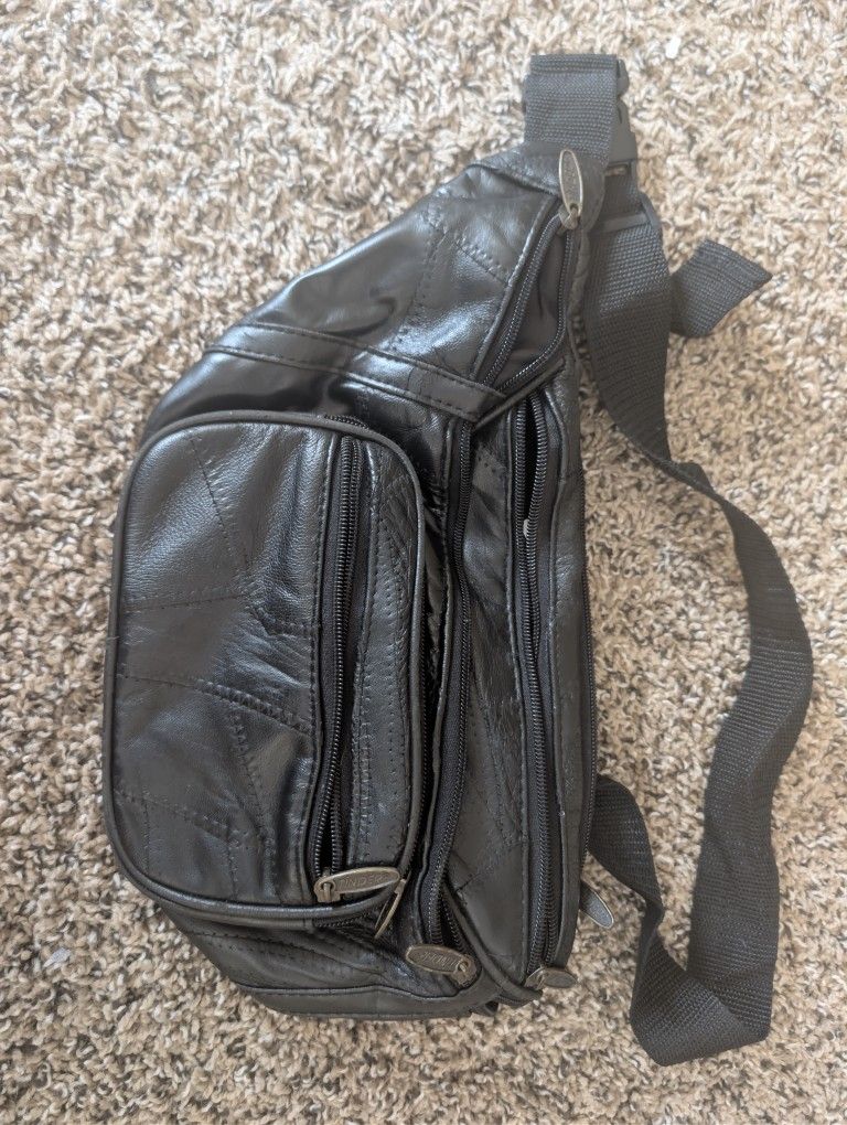 Vintage Tinder Patchwork Leather Fanny Pack