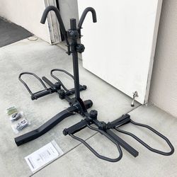 (New) $99 Heavy Duty 2-Bike Rack Wobble Free Tilting Electric Bicycle Carrier, 2-inch Hitch 120lbs Max