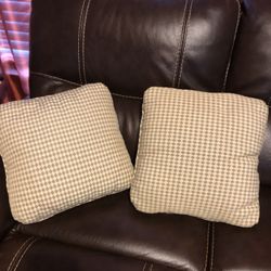 Two Beige Sofa Pillows (Both For$15 / Now $10