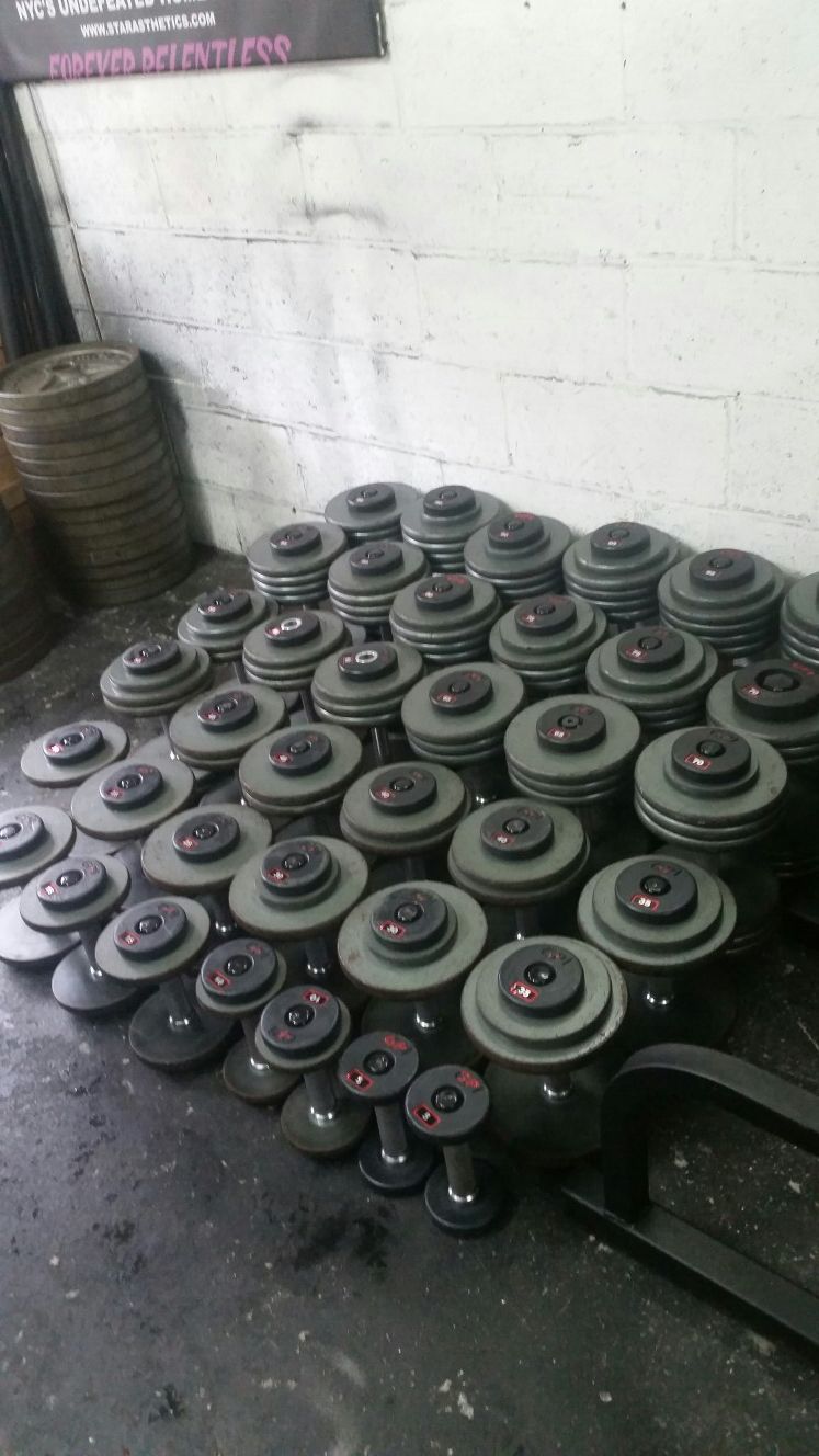 5-100LB DUMBBELL SET 2100LB GPI COMMERCIAL PROSTYLE DUMBBELLS WEIGHTS
