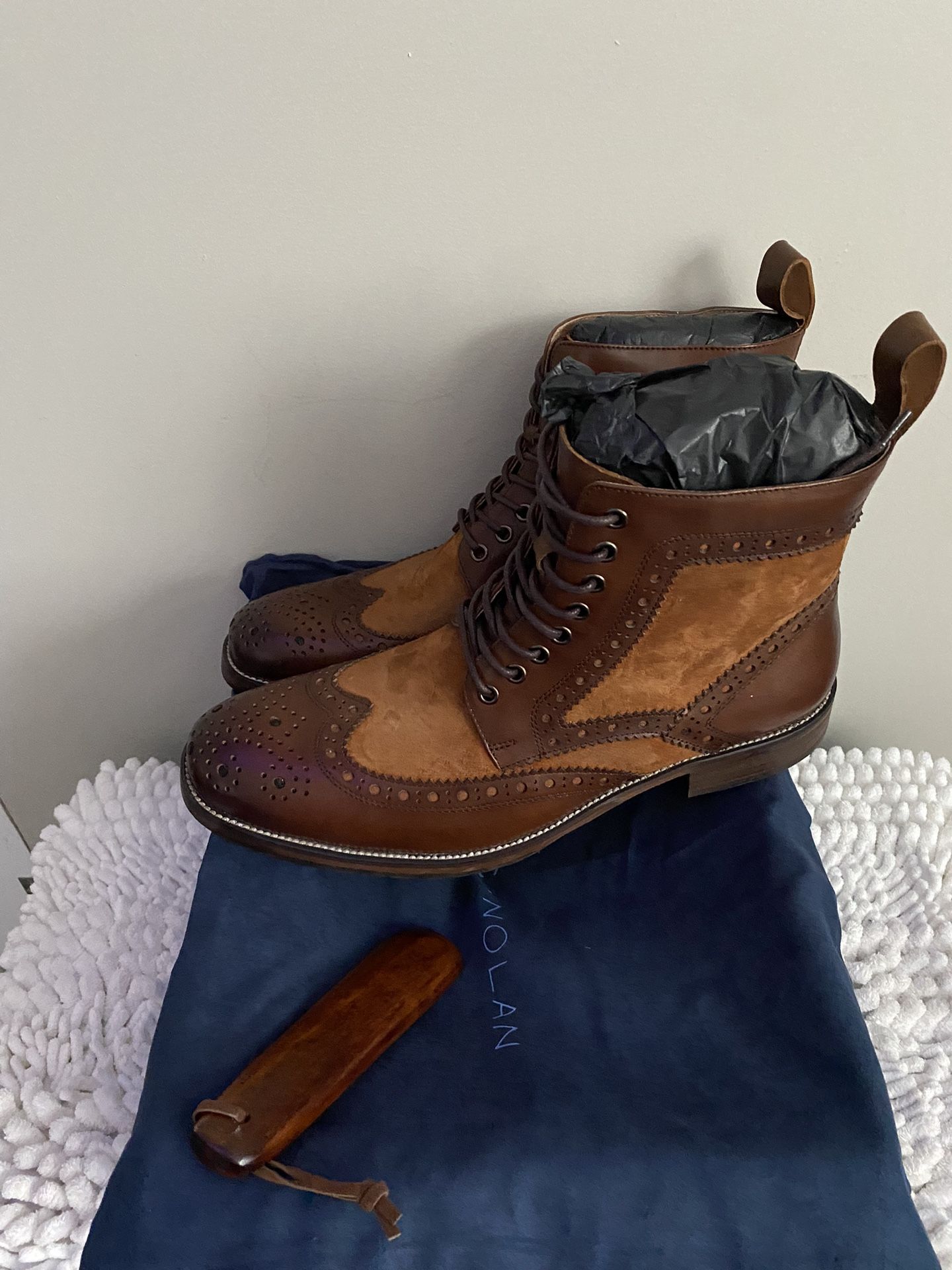 Size 11 Mahogany Wingtip Combat Boots