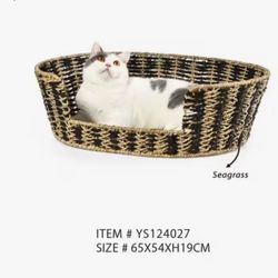 "Eco-Friendly Hand Made Pet House Corn Hus & Straw Cat Dog Sleeping Bed  26” x 19 “ x 8”