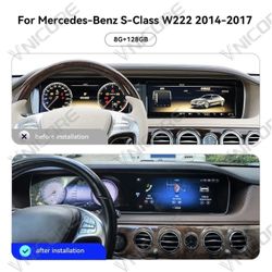 Dual Screen Car Radio For Mercedes-Benz S W(contact info removed)-2017 Digital Cluster Carplay