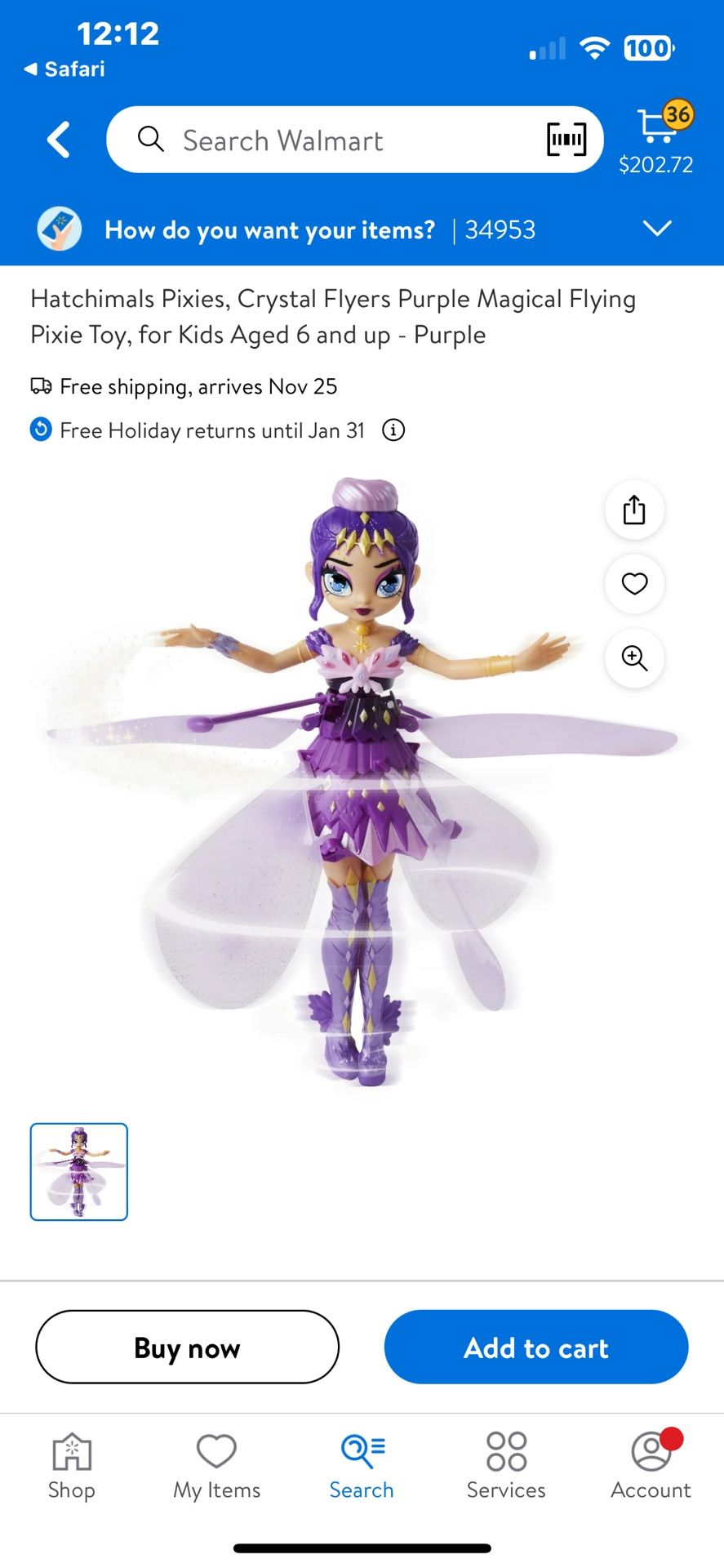 Hatchimals Crystal Purple Flying Pixie