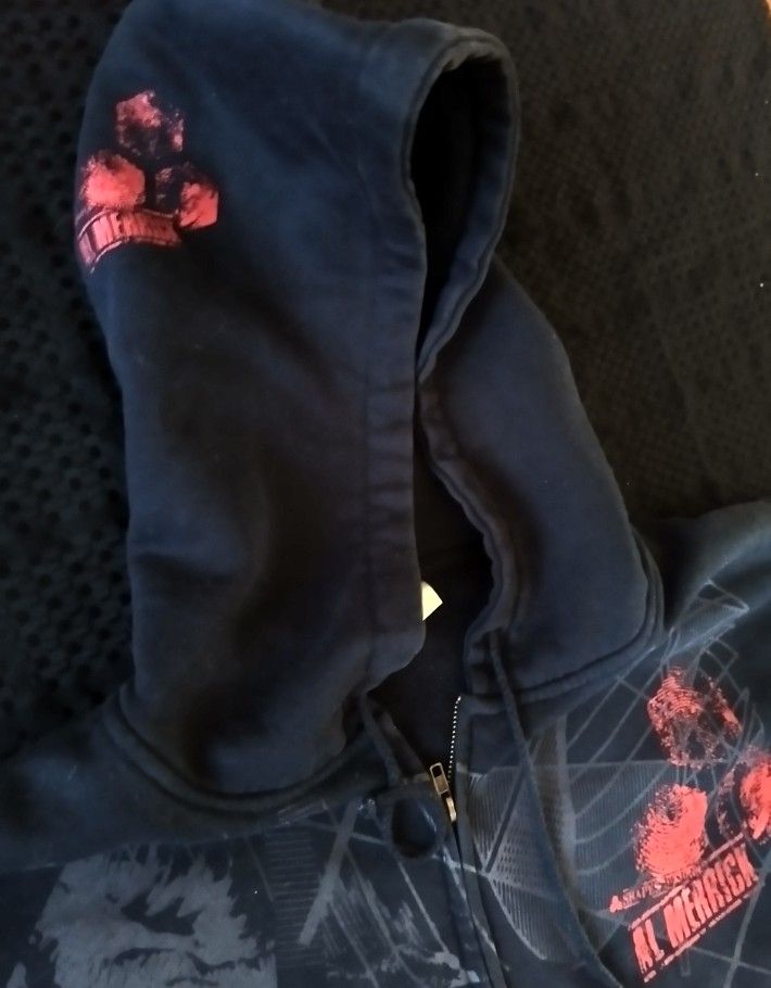 AL MERRICK BLACK ZIPPER HOODIE SIZE LARGE