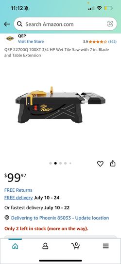 QEP 700xt 7" Tile Wet Saw with Extension Table