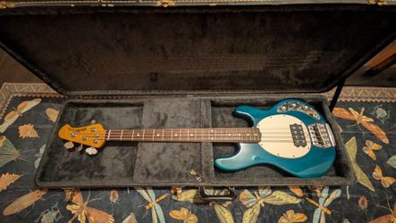 Teal Ernie Ball Music Man Bass Guitar  1990s