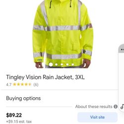 Tingley Rain Jacket With Reflectors 3X