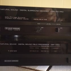 Vintage Yamaha Natural Sound Field Processor(DSP-100U) and Decoder(DSP-100 Pro) with Remote