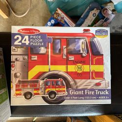 Mellissa & Doug Fire Truck Jumbo Jigsaw Floor Puzzle