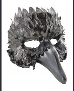 Black Raven Masquerade Mask with Long Beak