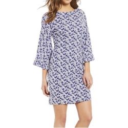 Michael Kor’s Purple & White Floral Carnation Dress - Size Large