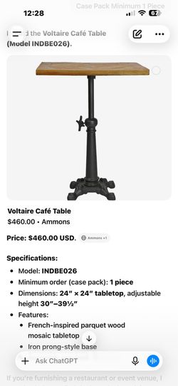 🔥 6 Commercial Café Tables – High-End – Priced to Sell!