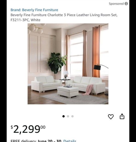 Leather White Sofa Couch Set New Open Box Has Scruffs