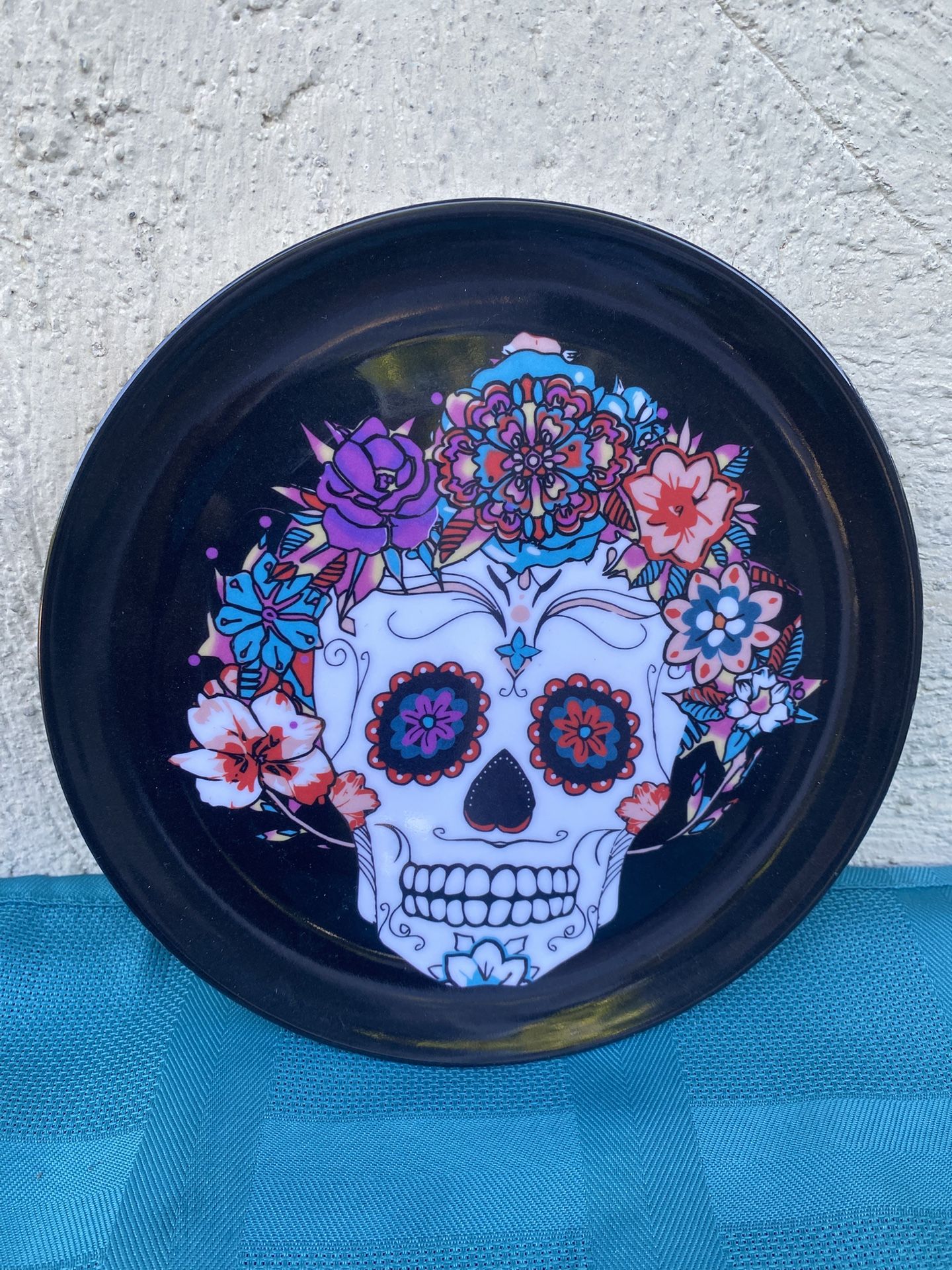 Dia De Los Muertos Sugar Skull Melamine Salad Plate