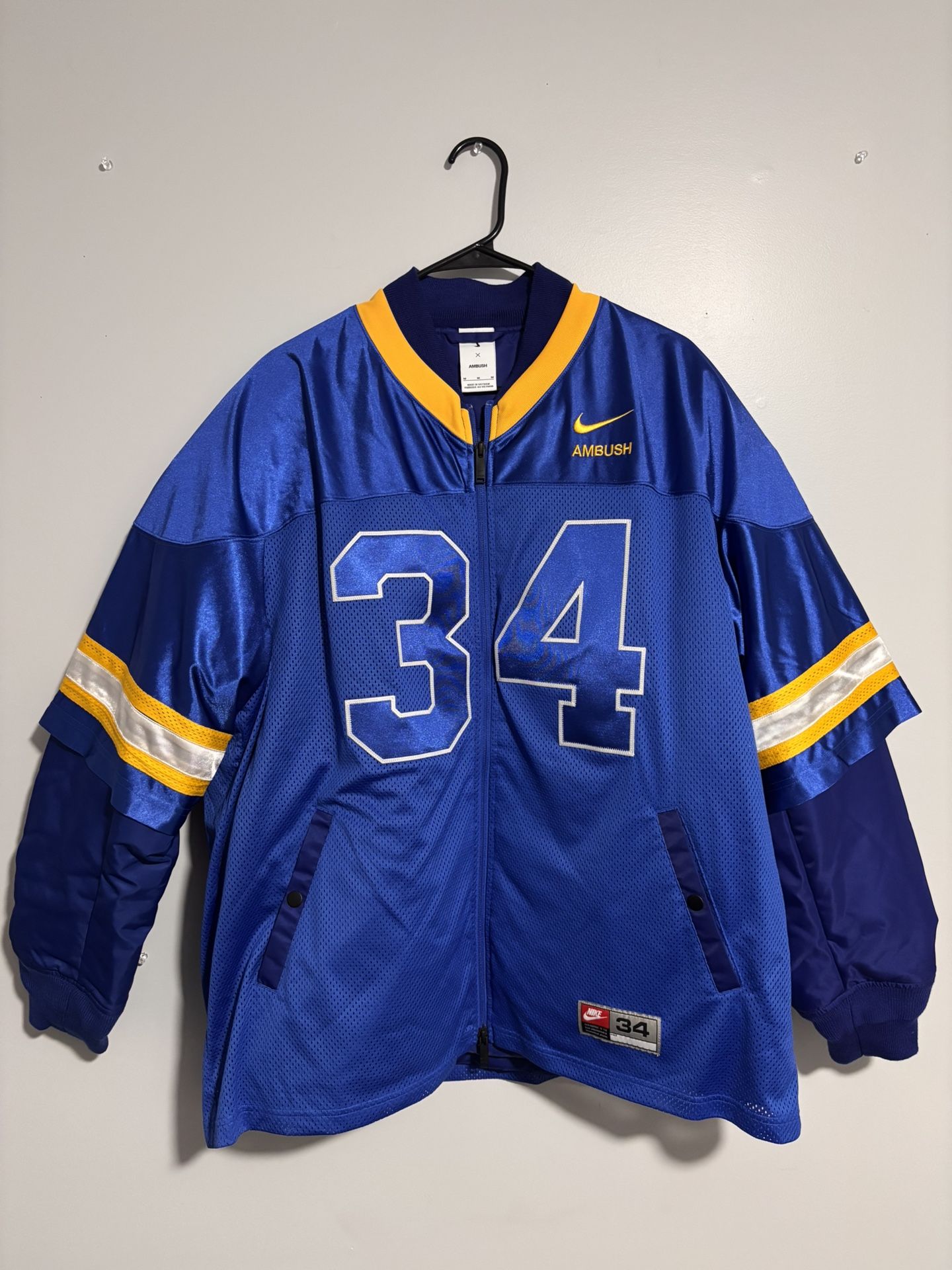 NEW Medium Nike x AMBUSH Football Jacket Deep Royal Blue Men’s DX6916-455 NWT