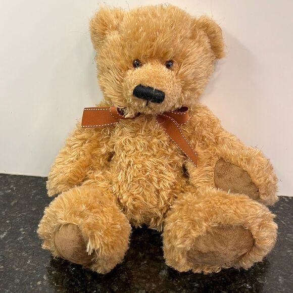 Russ Berrie Teddy Bear Brawson Light Brown Plush 14in Soft Stuffed Animal Toy 