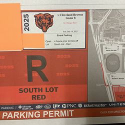 Chicago Bears Parking Pass South Lot December 14, 2025