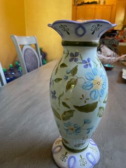 Hand-Painted Ceramic Floral Vase
