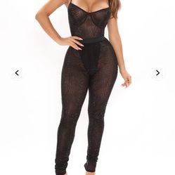 Fashion Nova See Through Body Suit 2pc