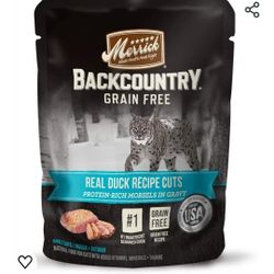 Merrick Backcountry Grain Free Gluten Free Premium High Protein Wet Cat Food, Duck Recipe Cuts With Gravy - (Pack of 24) 3 oz. Pouches

