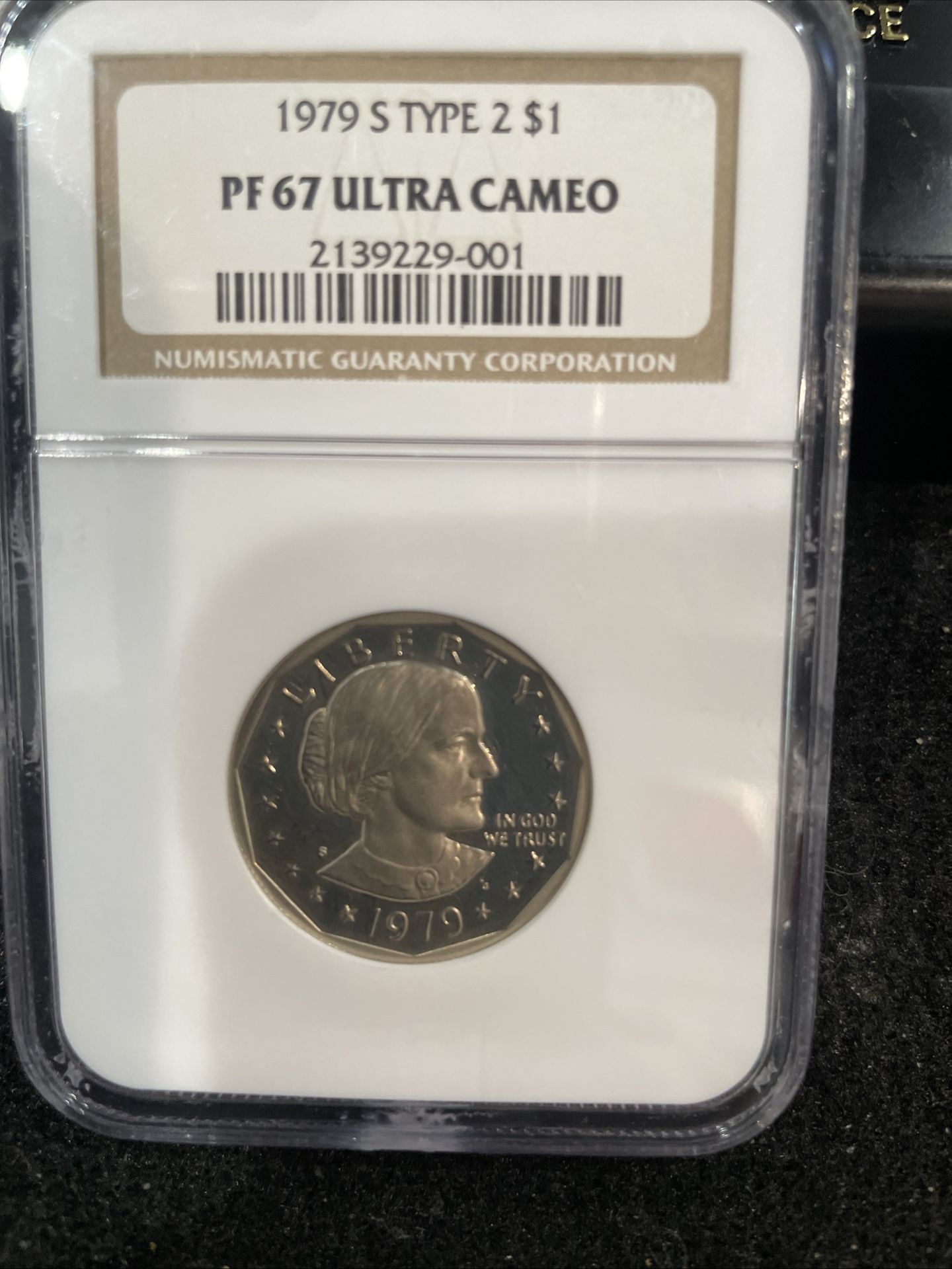 1979 S Gem Proof TYPE 2 Susan B Anthony Dollar Graded At PR67 Ultra Cameo 2-2