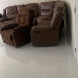 Brown Leather Sofa