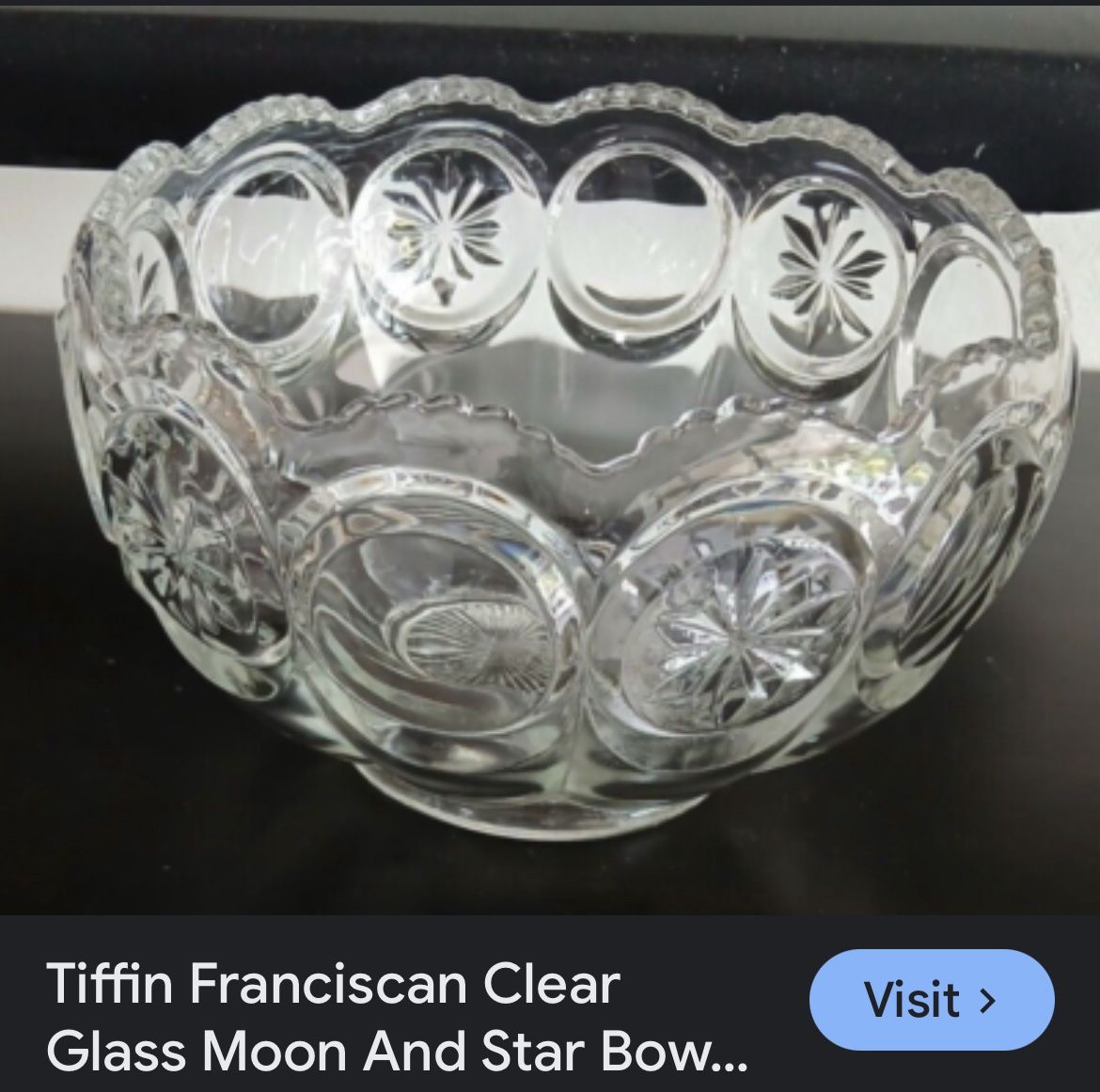 Tiffin classic punch bowl 11Wx6D, 10 glasses&ladle