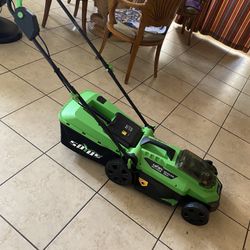 Soyus Electric Lawn Mower With Battery And Charger