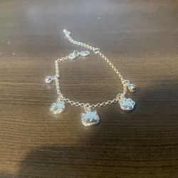 S9999 Stamped Silver Hello Kitty Bracelet 