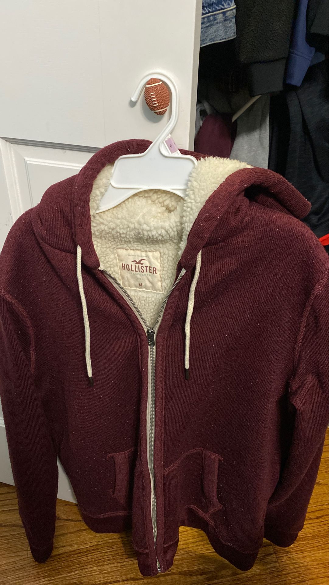 Sherpa Linen Hollister Zip Up Hoodie
